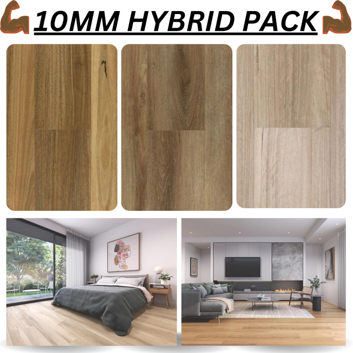 100% Water proof Hybrid Flooring Sample pack-Luxury SPC Vinyl (10mm Hybrid Pack) - National Floors