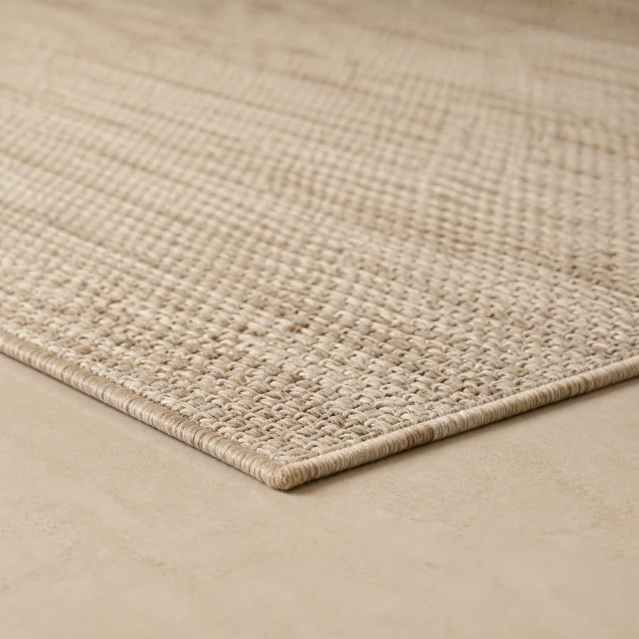 Close up of a flatwoven rug edge
