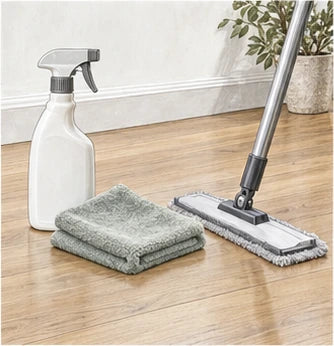 Illustration of a generic floor-care kit
